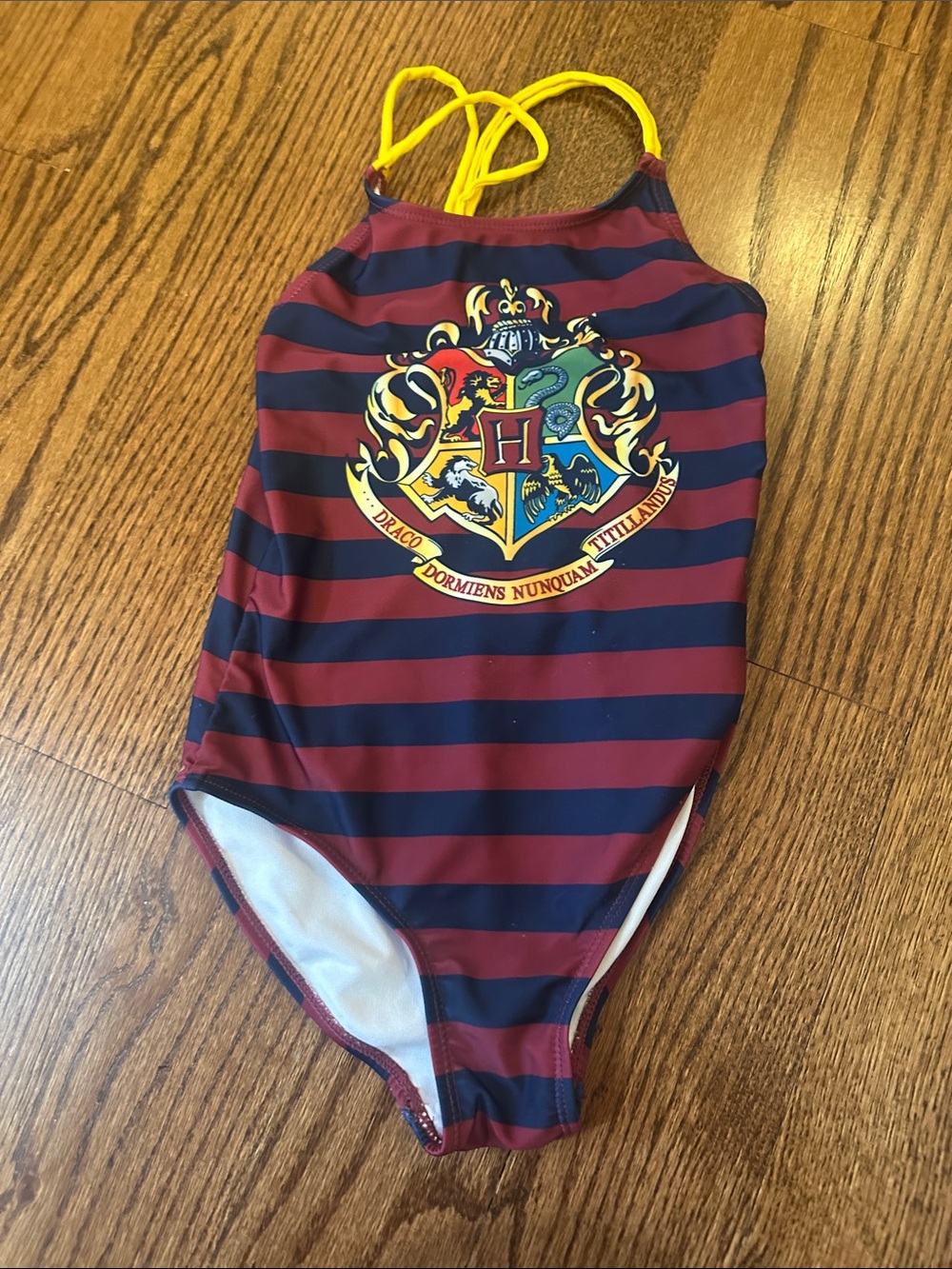 Warner Bros. Kids One-Piece Swim Suit - Maroon, Navy & Yellow
